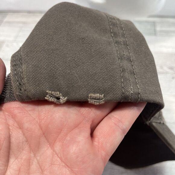 Ariat Men's Distressed Adjustable Strap Back Cap Hat Brown EUC - Picture 9 of 10